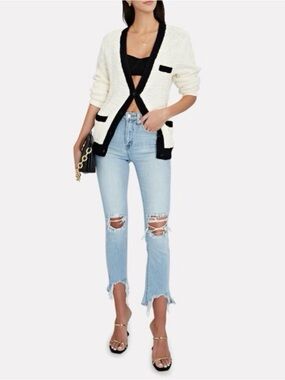 L'AGENCE High Line Jeans Size 25, Light Wash, High Rise Skinny Distressed
